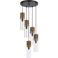 Cal Lighting FX35835 Restoration Five Light Pendant from Spheroid collection in Bronze Dark finish 1500 inches Five Light Pendant from the Spheroid collection Restoration Five Light Pendant from Spheroid collection in WoodDark Bronze finish 1500 inches