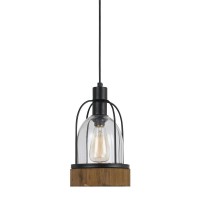 Cal Lighting FX35841P Restoration One Light Pendant from Beacon collection in Bronze Dark finish 700 inches One Light Pendant from the Beacon collection Restoration One Light Pendant from Beacon collection in WoodDark Bronze finish 700 inches