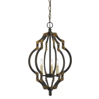 Cal Lighting FX35933 Transitional Three Light Pendant from Howell collection in Bronze Dark finish 1300 inches Three Light Pendant from the Howell collection Transitional Three Light Pendant from Howell collection in Irontiqued Gold finish 1300 inches