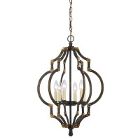 Cal Lighting FX35936 Transitional Six Light Pendant from Howell collection in Bronze Dark finish 1700 inches Six Light Pendant from the Howell collection Transitional Six Light Pendant from Howell collection in Irontiqued Gold finish 1700 inches