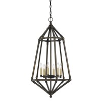 Cal Lighting FX35946 Transitional Six Light Pendant from Denmark collection in Bronze Dark finish 1650 inches Six Light Pendant from the Denmark collection Transitional Six Light Pendant from Denmark collection in Dark Bronze finish 1650 inches