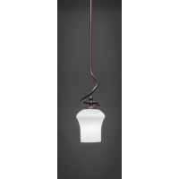 Capri Stem Mini Pendant With Hang Straight Swivel Shown In Dark Granite Finish With 5.5 Zilo White Linen Glass