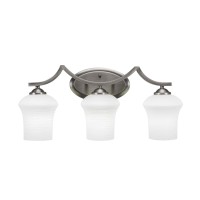 Zilo 3 Light Bath Bar Shown In Graphite Finish With 5.5 Zilo White Linen Glass