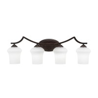 Zilo 4 Light Bath Bar Shown In Dark Granite Finish With 5.5 Zilo White Linen Glass