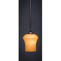 Zilo 1 Light Mini Pendant Shown In Dark Granite Finish With 5.5 Zilo Cayenne Linen Glass