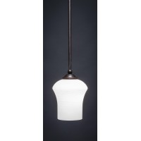 Zilo 1 Light Mini Pendant Shown In Dark Granite Finish With 5.5 Zilo White Linen Glass