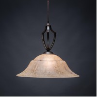 Zilo Pendant Shown In Dark Granite Finish With 20 Italian Marble Glass