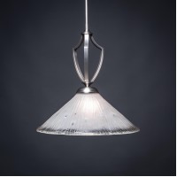 Zilo Pendant Shown In Graphite Finish With 16 Frosted Crystal Glass