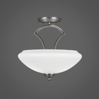 Zilo Semi Flush With 2 Bulbs Shown In Graphite Finish With 14