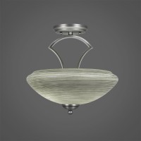 Zilo Semi Flush With 2 Bulbs Shown In Graphite Finish With 14