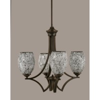 Zilo 4 Light Chandelier Shown In Dark Granite Finish With 5