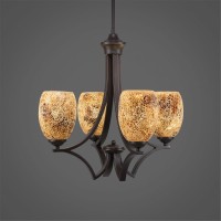 Zilo 4 Light Chandelier Shown In Dark Granite Finish With 5