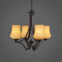 Zilo 4 Light Chandelier Shown In Dark Granite Finish With 5.5