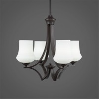 Zilo 4 Light Chandelier Shown In Dark Granite Finish With 5.5