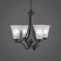 Zilo 4 Light Chandelier Shown In Dark Granite Finish With 5.5