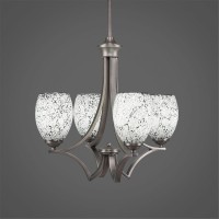 Zilo 4 Light Chandelier Shown In Graphite Finish With 5