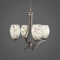 Zilo 4 Light Chandelier Shown In Graphite Finish With 5