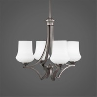 Zilo 4 Light Chandelier Shown In Graphite Finish With 5.5