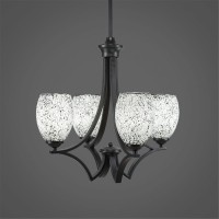 Zilo 4 Light Chandelier Shown In Matte Black Finish With 5