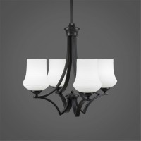 Zilo 4 Light Chandelier Shown In Matte Black Finish With 5.5