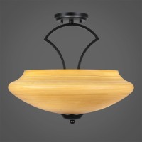 Zilo Semi Flush With 3 Bulbs Shown In Matte Black Finish With 18