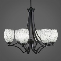 Zilo 6 Light Chandelier Shown In Matte Black Finish With 5