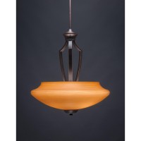 Zilo Pendant With 3 Bulbs Shown In Dark Granite Finish With 18