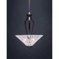 Zilo Pendant With 3 Bulbs Shown In Dark Granite Finish With 16