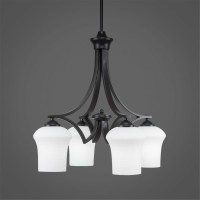 Zilo 4 Light Chandelier Shown In Matte Black Finish With 5.5