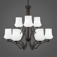 Zilo 9 Light Chandelier Shown In Dark Granite Finish With 5.5