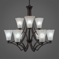 Zilo 9 Light Chandelier Shown In Dark Granite Finish With 5.5