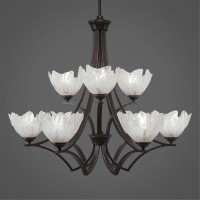 Zilo 9 Light Chandelier Shown In Dark Granite Finish With 7