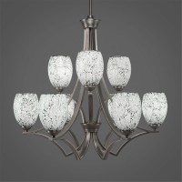 Zilo 9 Light Chandelier Shown In Graphite Finish With 5