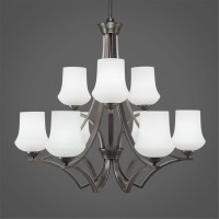 Zilo 9 Light Chandelier Shown In Graphite Finish With 5.5