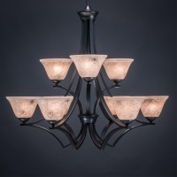 Zilo 9 Light Chandelier Shown In Matte Black Finish With 7