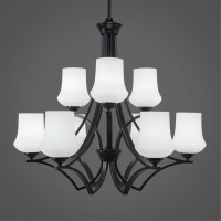 Zilo 9 Light Chandelier Shown In Matte Black Finish With 5.5