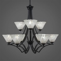 Zilo 9 Light Chandelier Shown In Matte Black Finish With 7