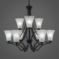 Zilo 9 Light Chandelier Shown In Matte Black Finish With 5.5