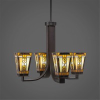 Apollo 4 Light Chandelier With Hang Straight Swivel Shown In Dark Granite Finish With 5