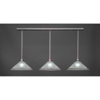 3 Light Linear Pendalier With Hang Straight Swivels Shown In Brushed Nickel Finish With 16