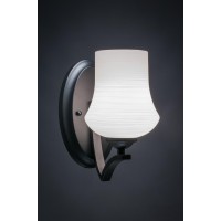 Zilo Wall Sconce Shown In Matte Black Finish With 5.5 Zilo White Linen Glass