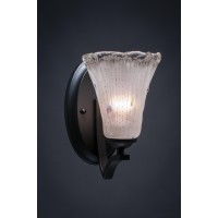 Zilo Wall Sconce Shown In Matte Black Finish With 5.5 Fluted Frosted Crystal Glass