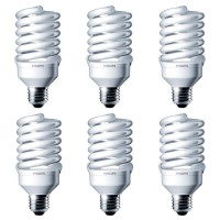 Philips Led 414060 Energy Saver Compact Fluorescent T2 Twister (A21 Replacement) Household Light Bulb: 4000-Kelvin, 23-Watt (100-Watt Equivalent), E26 Medium Screw Base, Cool White, 6-Pack