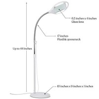 Brightech Lightview Pro - Full Page Magnifying Floor Lamp - Hands Free Magnifier With Bright Led Light For Reading - Flexible Gooseneck Holds Position - Standing Mag Lamp