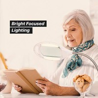 Brightech Lightview Pro - Full Page Magnifying Floor Lamp - Hands Free Magnifier With Bright Led Light For Reading - Flexible Gooseneck Holds Position - Standing Mag Lamp