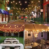 Outdoor Patio String Lights 100Feet G40 Backyard Lights With 104 5W Edison Clear Bulbs(4 Spare), Ul Listed Waterproof Hanging Lights For Balcony Porch Bistro Party Decor, E12 Socket, Not Connectable