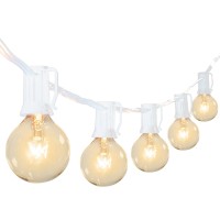 Outdoor String Light 25Feet G40 Globe Patio Lights With 27 Edison Glass Bulbs(2 Spare), Waterproof Connectablehanging Christmas Lights For Backyard Porch Balcony Party Xmas Decor, E12 Socket Base