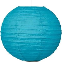 Create an colorful backdrop at any celebration with this Round Teal Paper Lantern Hang this paper lantern from the ceiling or in an archway at the next wedding luau party or bridal shower to add some vibrant color to the room To create an eyecatching disp