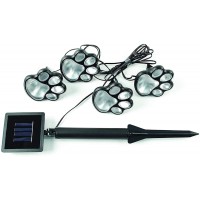 Ideaworks Jb7356 Solar Paw Print Outdoor Lights, Black