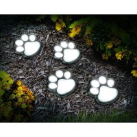 Ideaworks Jb7356 Solar Paw Print Outdoor Lights, Black